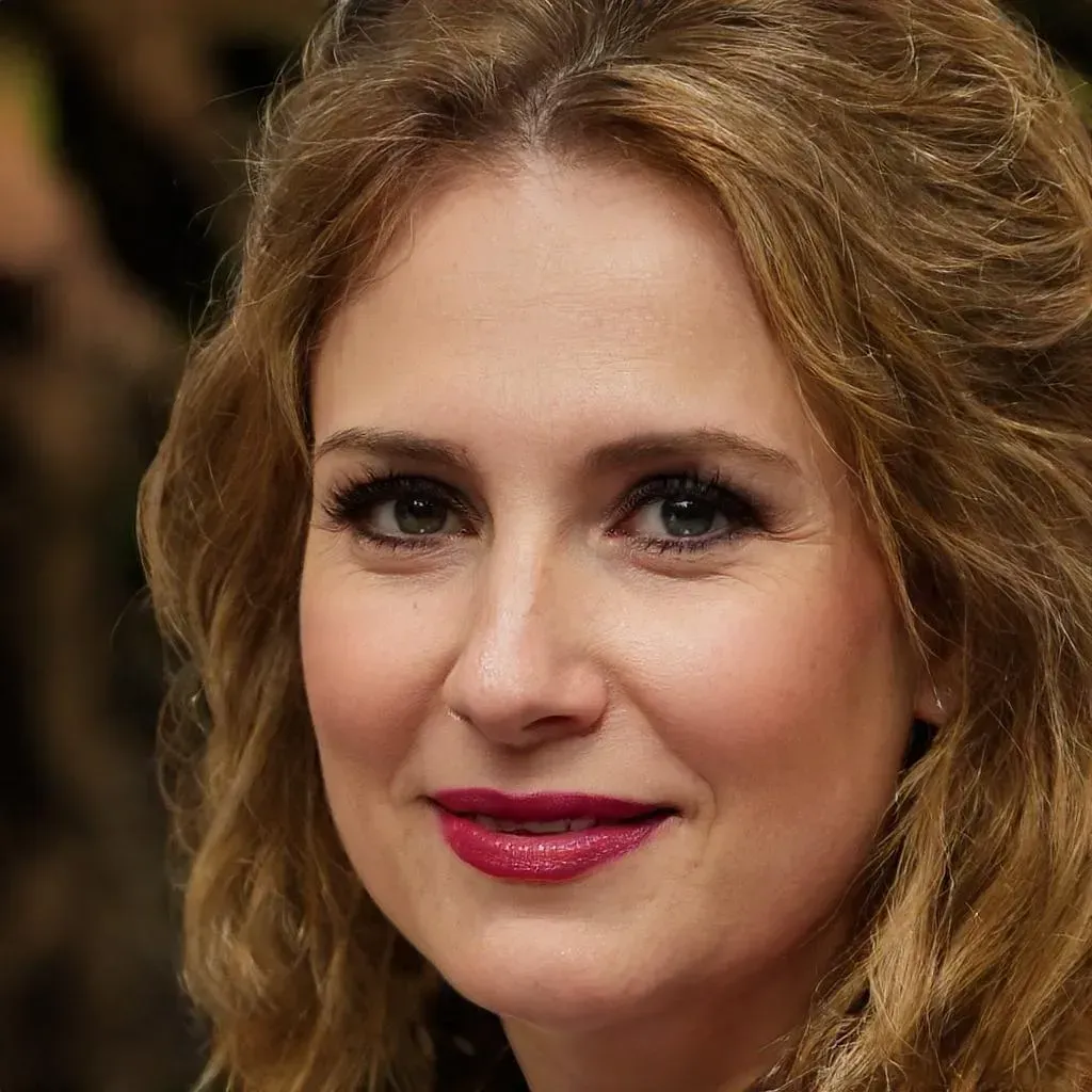 'Close-up portrait of a smiling middle-aged woman for GlycoFree user review'